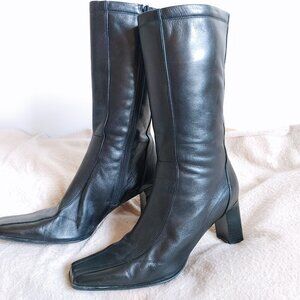 Black Mid-calf boots - Genuine Leather size 40EU